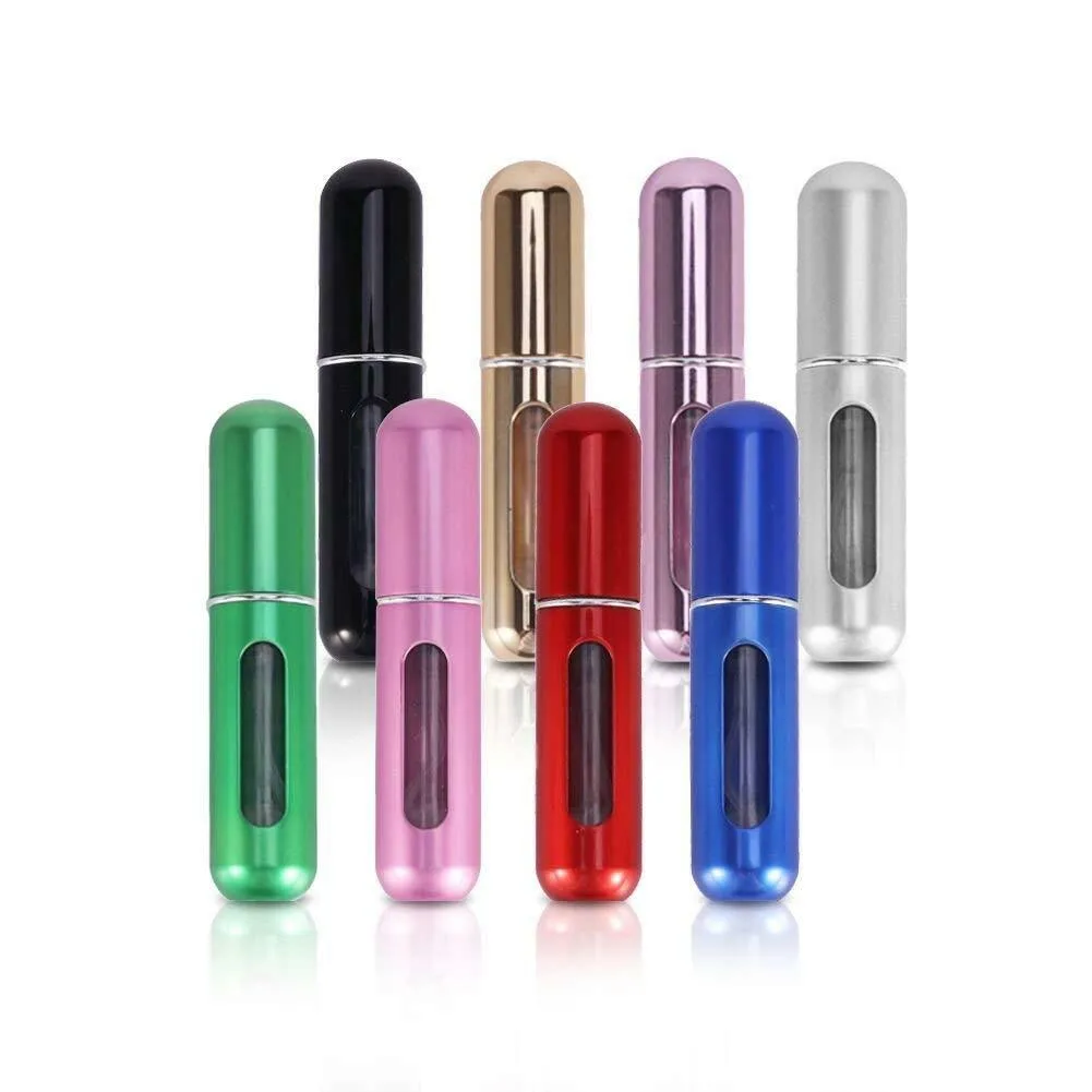 5ML Perfume Travel Refillable Mini Bottle Refillable Portable Perfume Atomizer Mini Perfume Aerosol for Trip Fragrance Empty Spray Bottle Scent Pump Case (Blue)