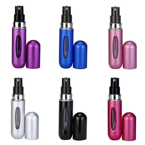 5ML Perfume Travel Refillable Mini Bottle Refillable Portable Perfume Atomizer Mini Perfume Aerosol for Trip Fragrance Empty Spray Bottle Scent Pump Case (Blue)