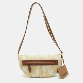 Beige Calf Hair Small Studded Olympia Shoulder Bag