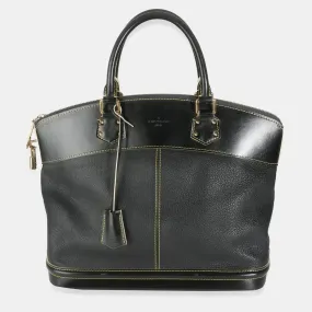 Black Leather Suhali Lockit MM Bag