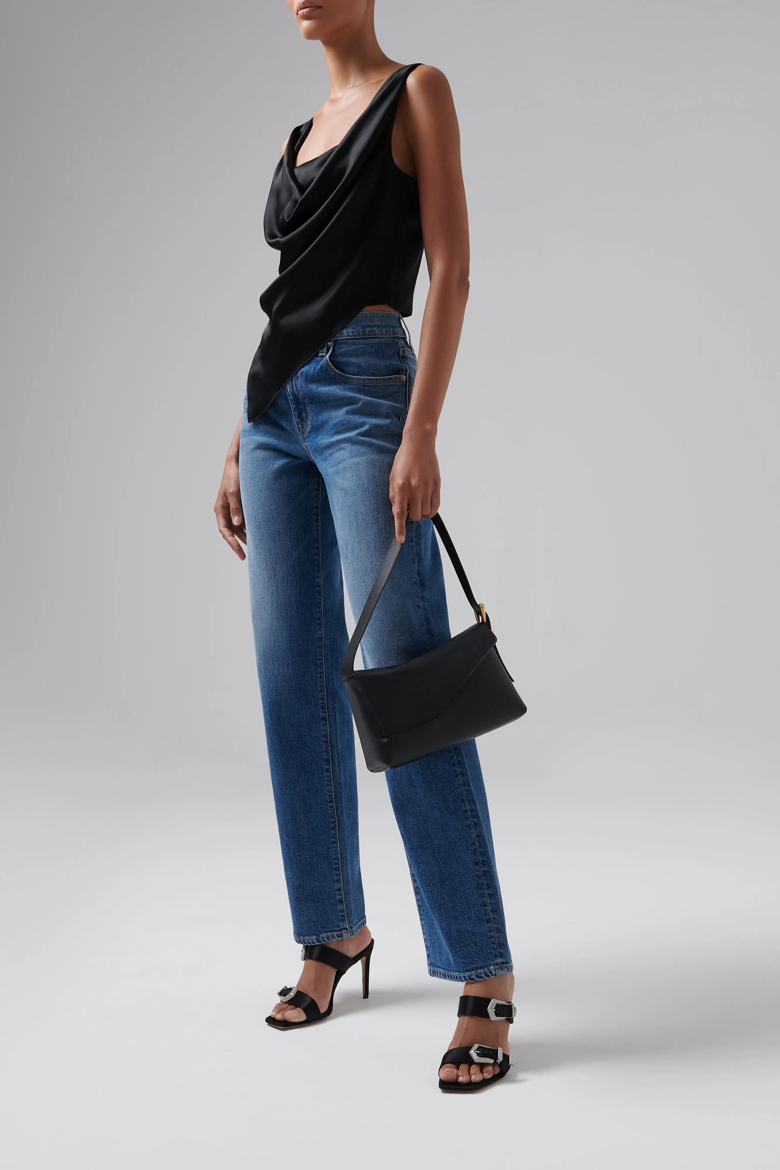 Black Oscar Baguette Shoulder Bag