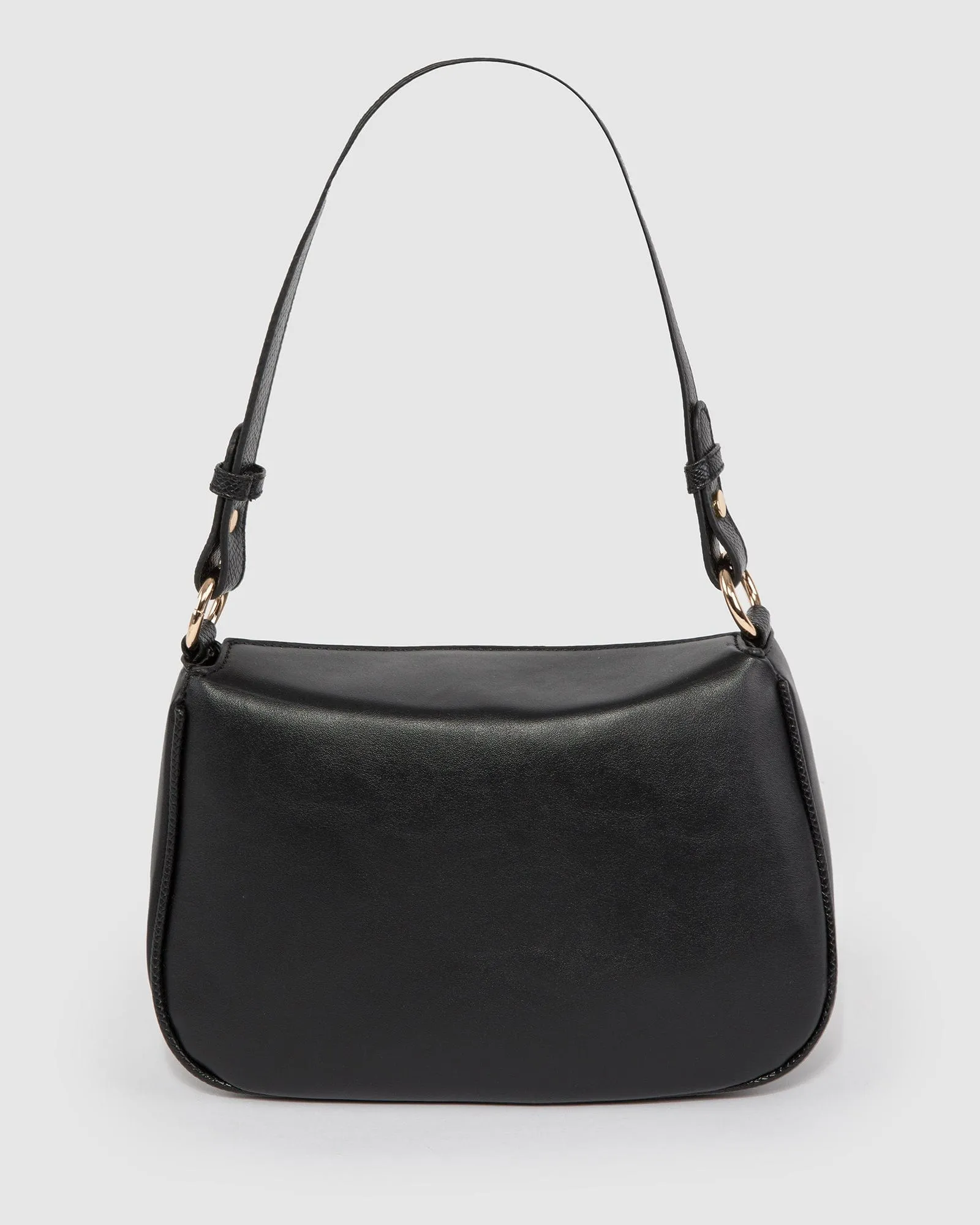 Black Stella Curved Shoulder Bag