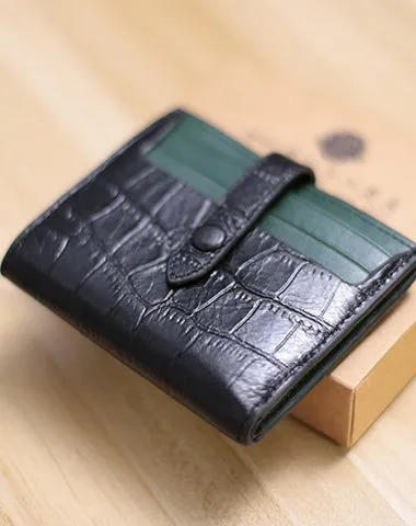 Black&Green Cute Women Leather Slim Wallet Card Wallet Mini Billfold Wallets Slim Brown Card Holder Wallets For Women