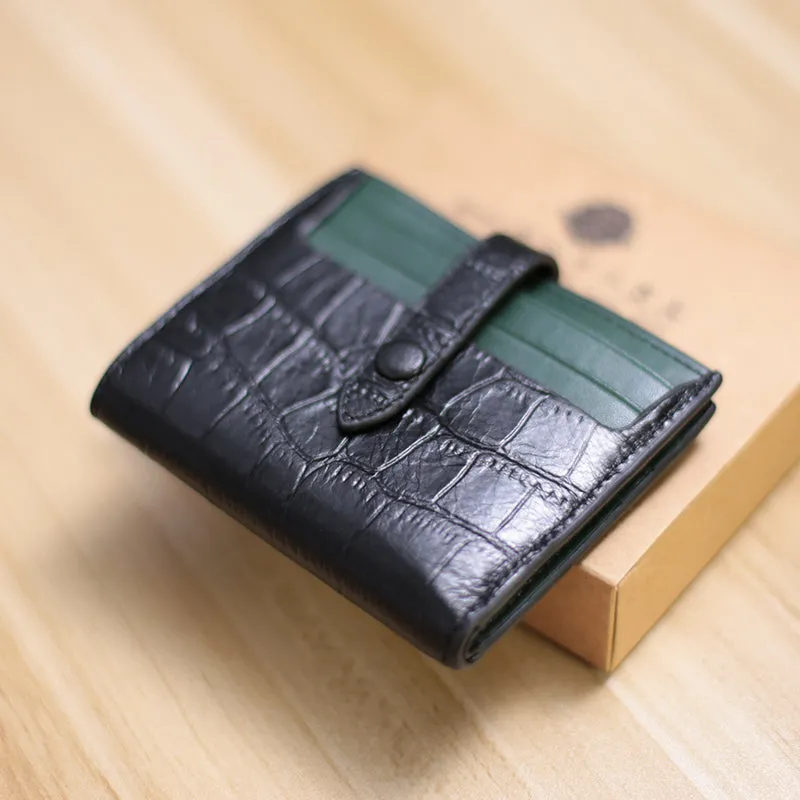 Black&Green Cute Women Leather Slim Wallet Card Wallet Mini Billfold Wallets Slim Brown Card Holder Wallets For Women