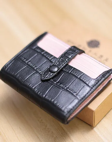 Black&White Cute Women Leather Slim Wallet Card Wallet Mini Billfold Wallets Slim Brown Card Holder Wallets For Women