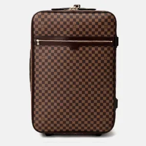 Brown Canvas damier Ebene Pegase Suitcase