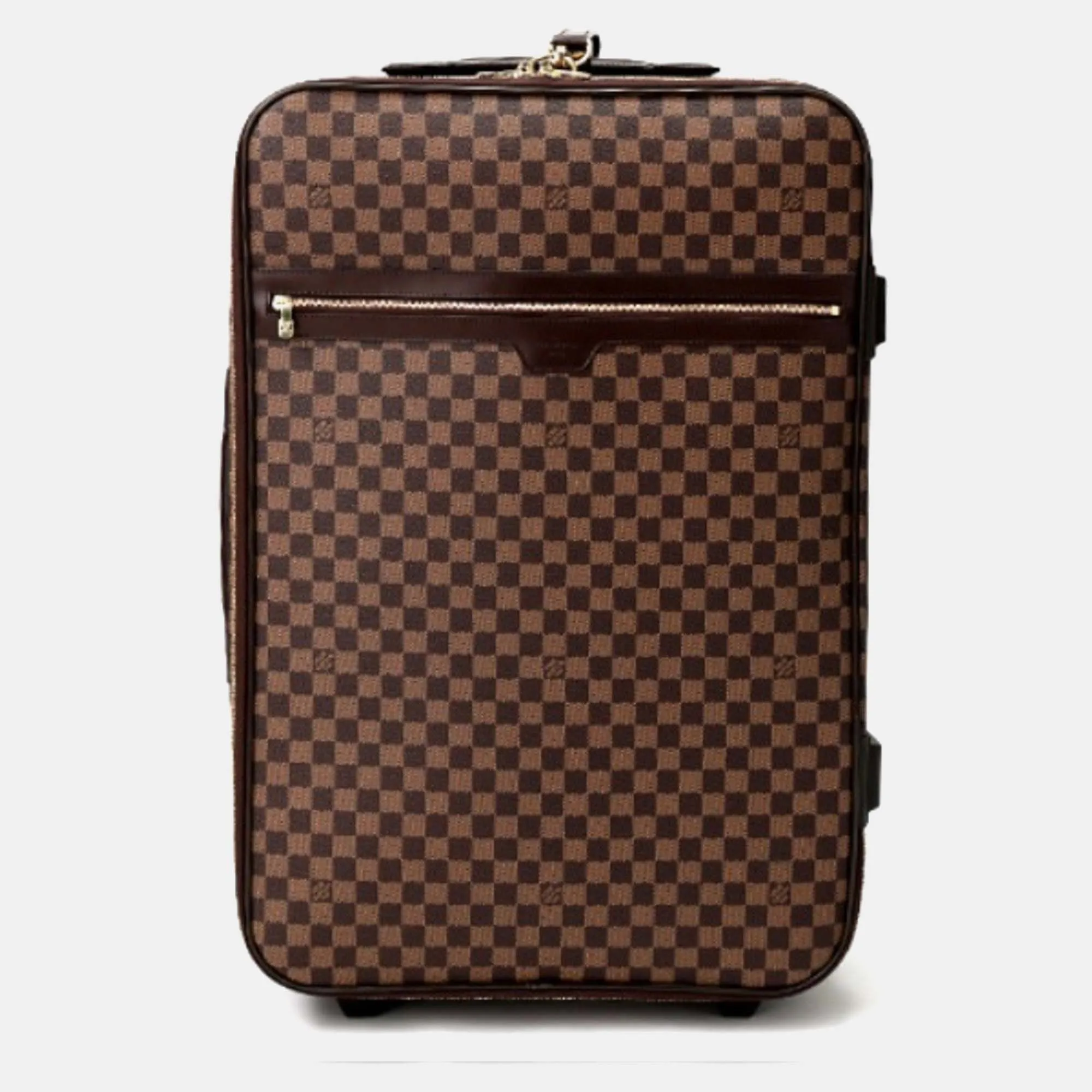 Brown Canvas damier Ebene Pegase Suitcase