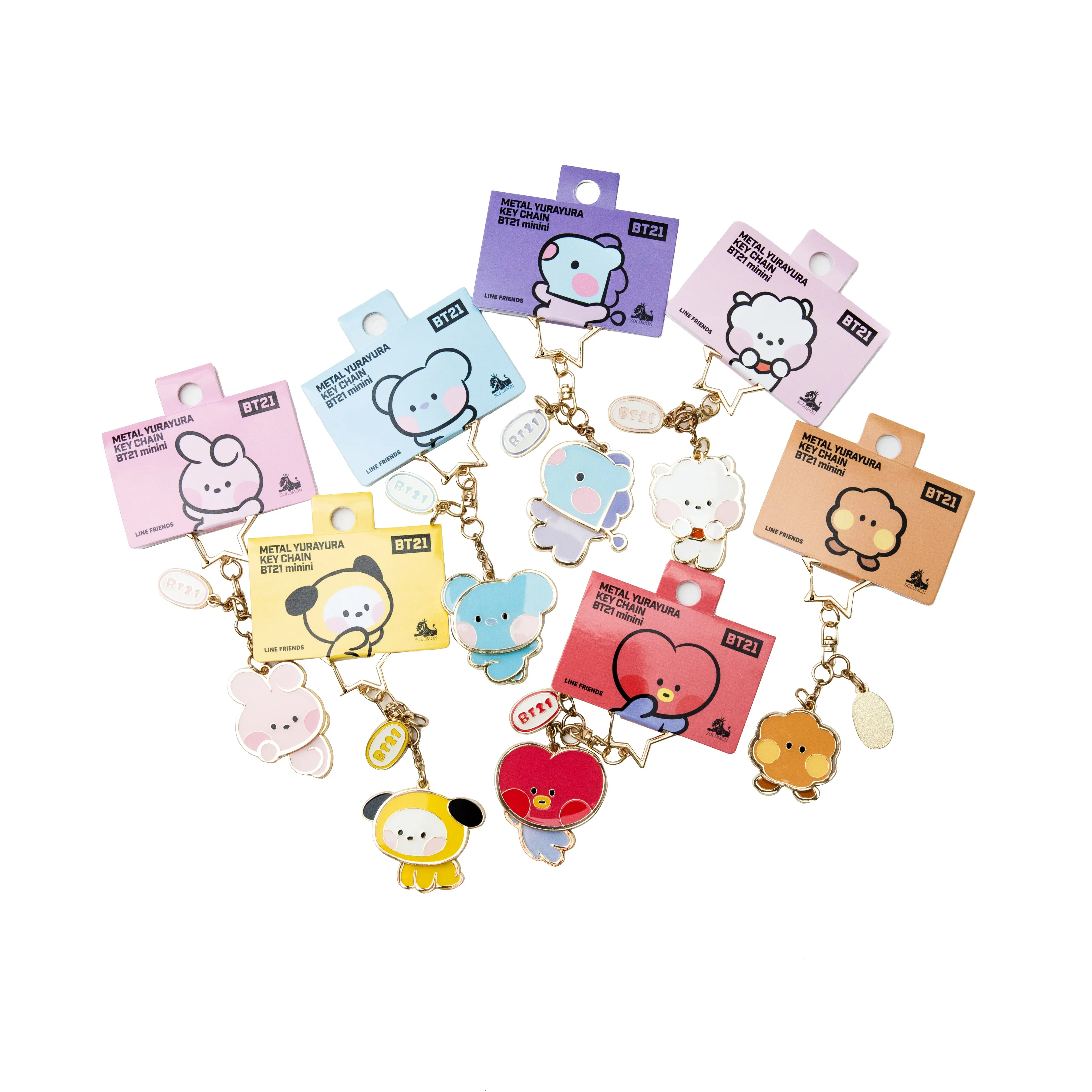 BT21 Minini Metal Yurayura Key Chain