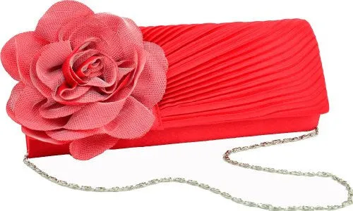 Camelia Flower Detail Clutch Bag