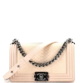 CHANEL Boy Flap Bag Python Old Medium