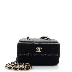 CHANEL Classic Vanity Case with Chain Crochet and Quilted Lambskin Small