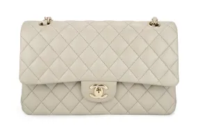 Chanel Med Classic Flap Lambskin Grey GHW