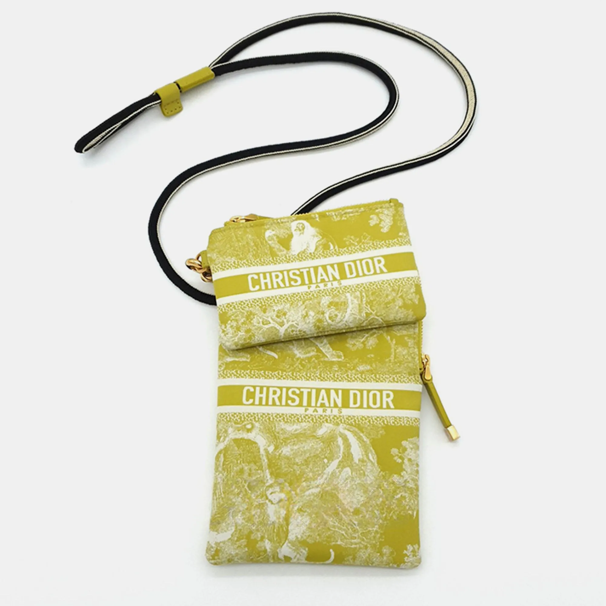 Christian Yellow Toile De Jouy DiorTravel Multifunction Pouch