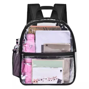 Clear Small Backpack Stadium Approved For Women and Men with Adjustable Strap Transparent Book Bag For School Festival or Sporting Events (CH-Y023)