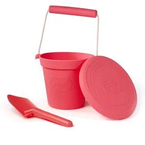 Coral Pink Silicone Bucket, Flyer and Spade Set