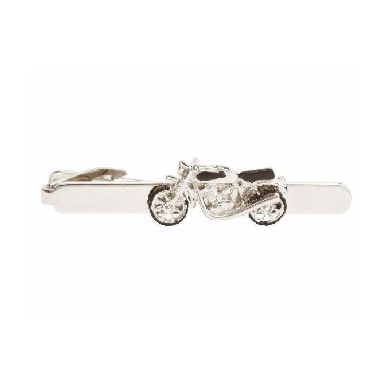 Dalaco Motor Bike Rhodium Plated Tie Clip