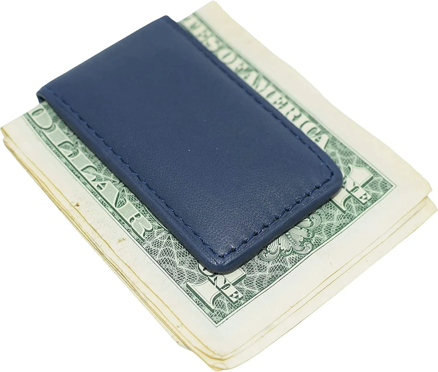 Genuine Leather Slim Magnetic Money Clip Money Bill Holder for Men