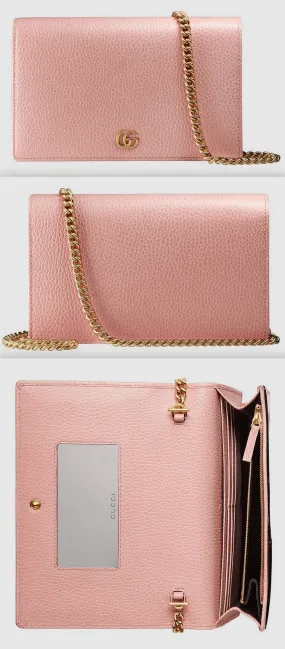 GG Marmont Leather Mini Chain Bag, Light Pink