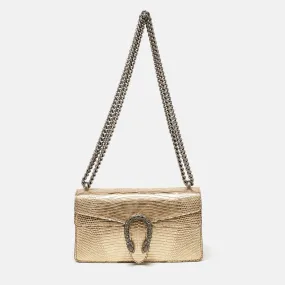 Gold Lizard Small Rectangular Dionysus Shoulder Bag