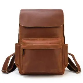 Laptop Leather Backpacks For Men Soft Leather Backpacks