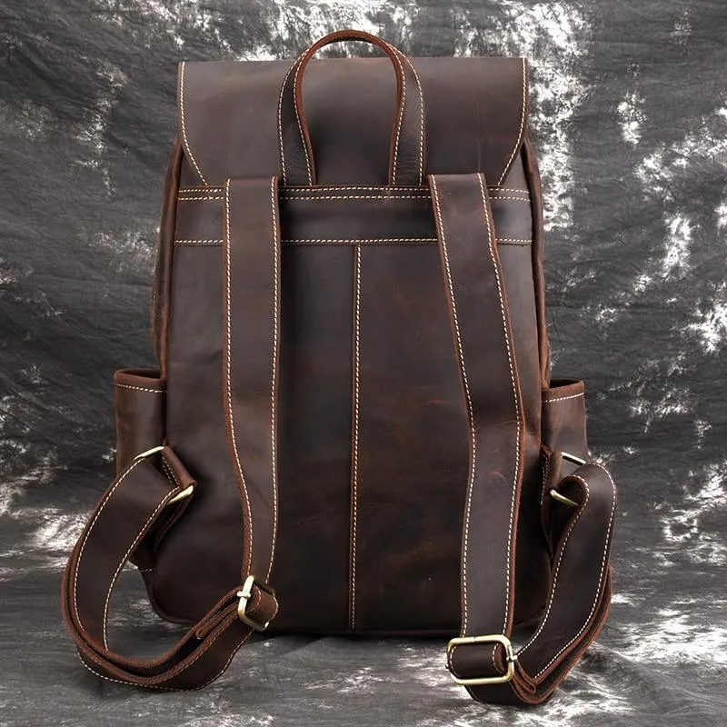 Laptop Leather Backpacks For Men Soft Leather Backpacks