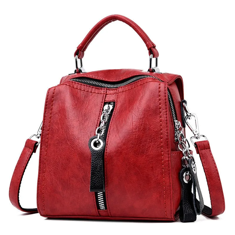 Luxury Cow Leather Women Designer Fashion Shoulder Crossbody Multifunction Bag Big Tote Sac