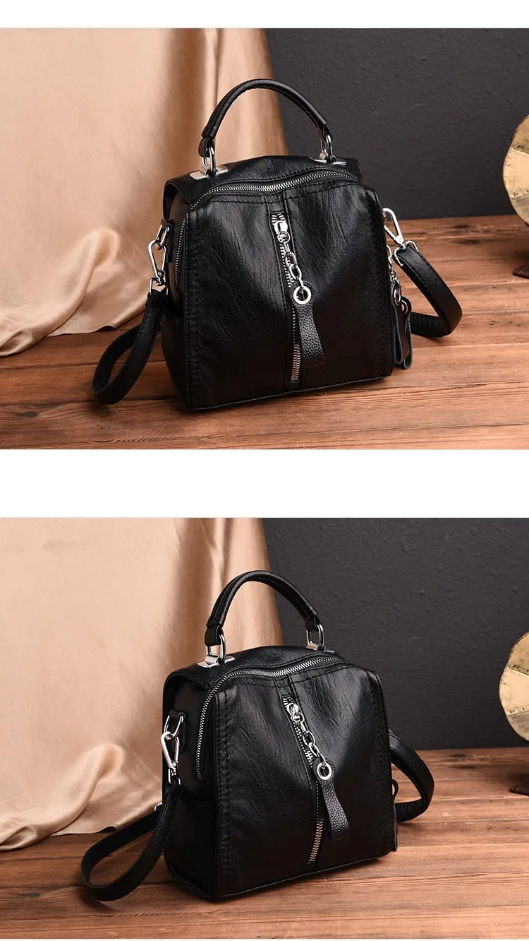 Luxury Cow Leather Women Designer Fashion Shoulder Crossbody Multifunction Bag Big Tote Sac