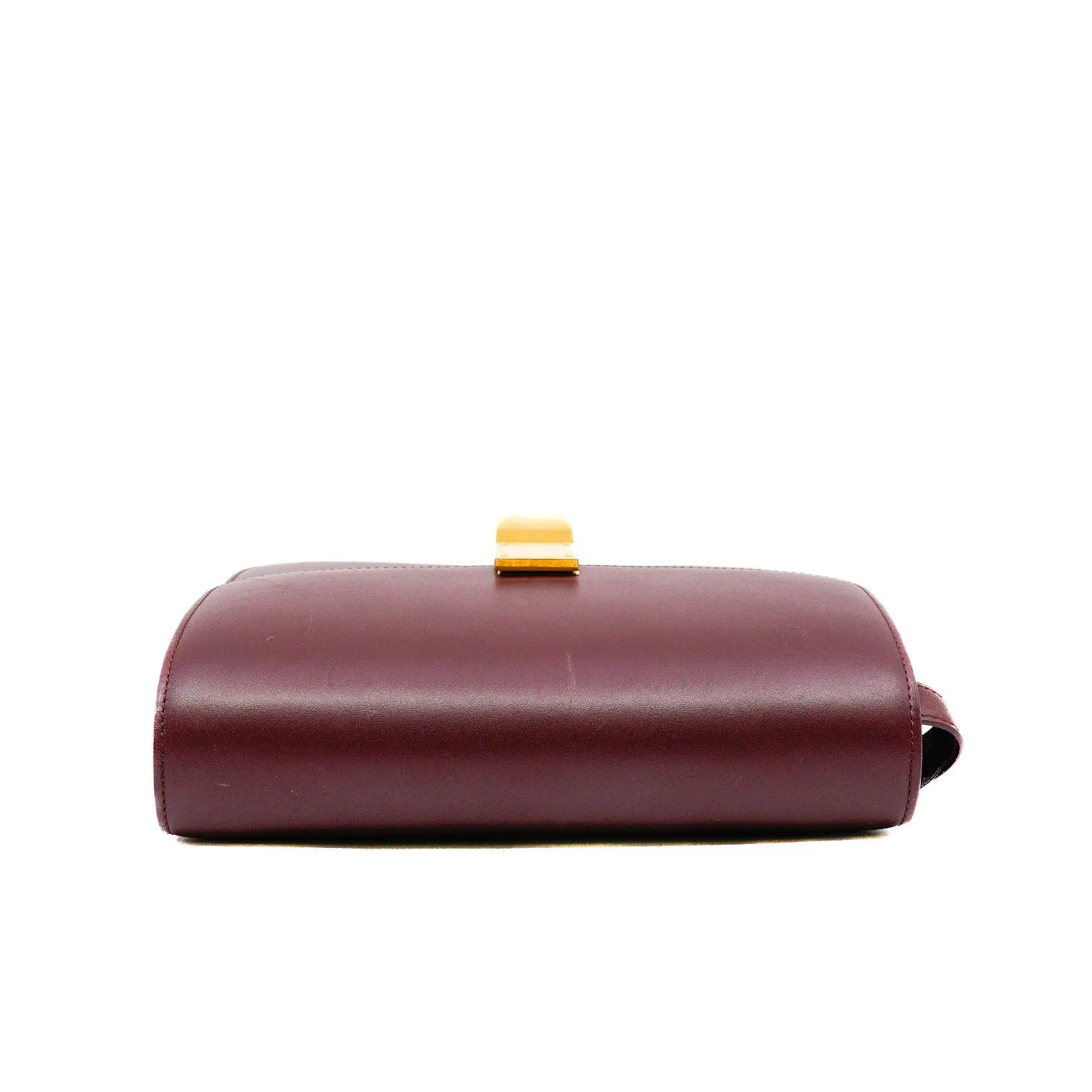 Medium Classic Box Burgundy Calfskin Crossbody Bag