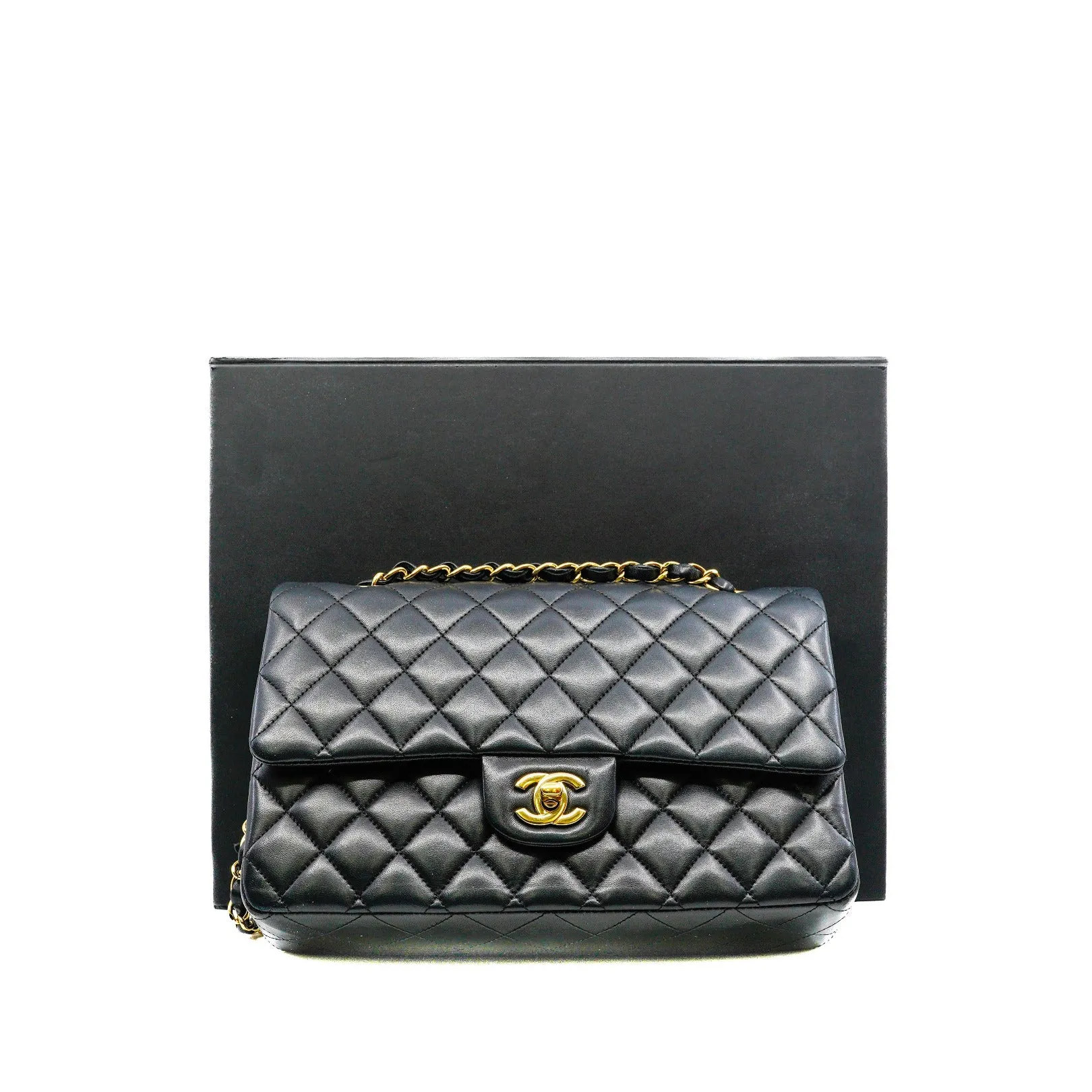 Medium Classic Double Flap Black Lambskin GHW Seri 23