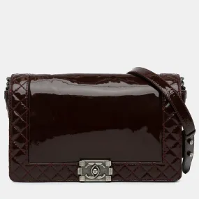 Medium Patent Reverso Boy Flap Bag