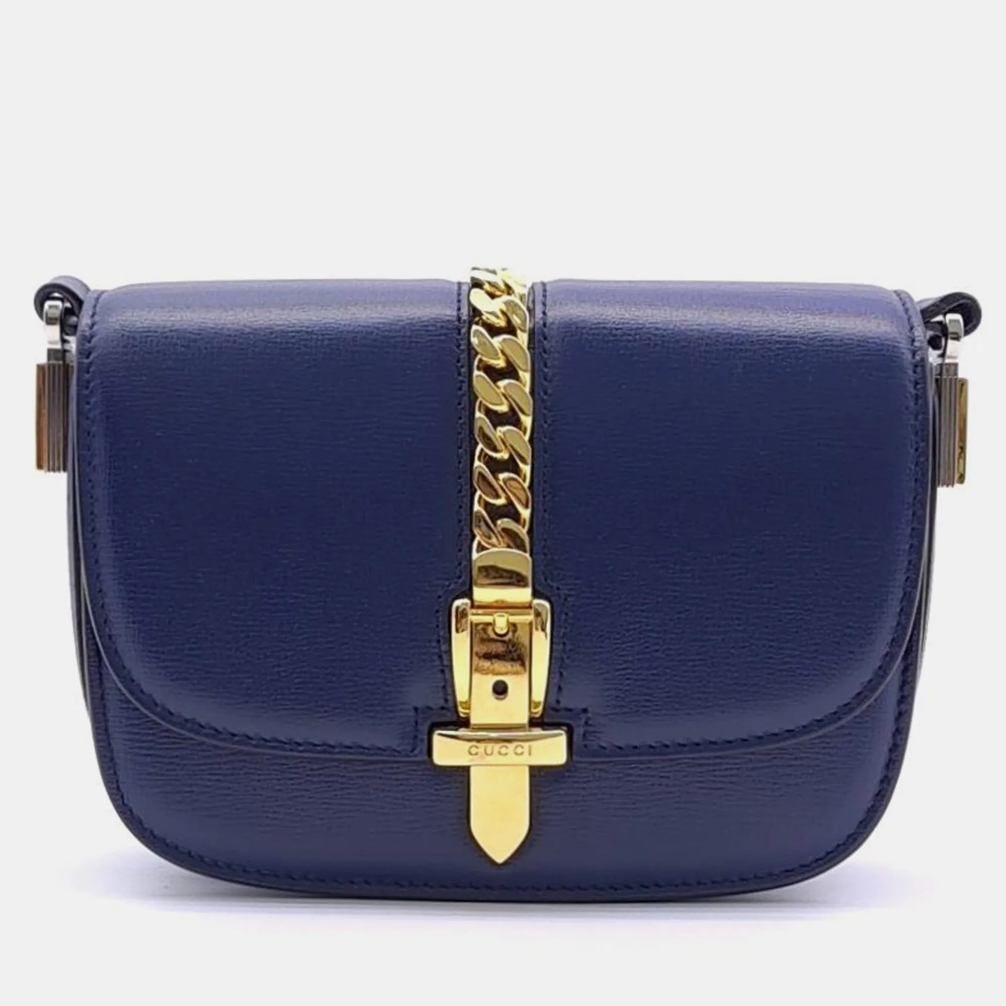 Navy Blue Sylvie Mini Shoulder Bag