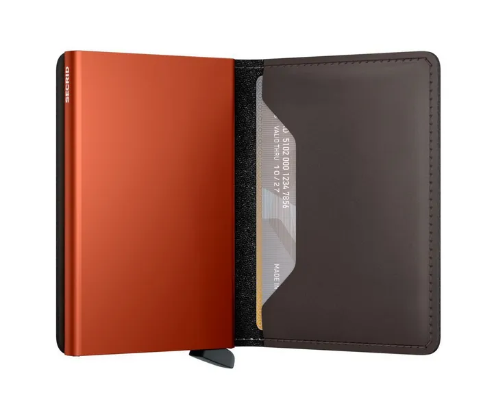 Slim Wallet Matte Truffle/Orange