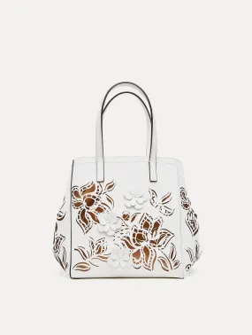 Small Laser Cut Floral Square Tote