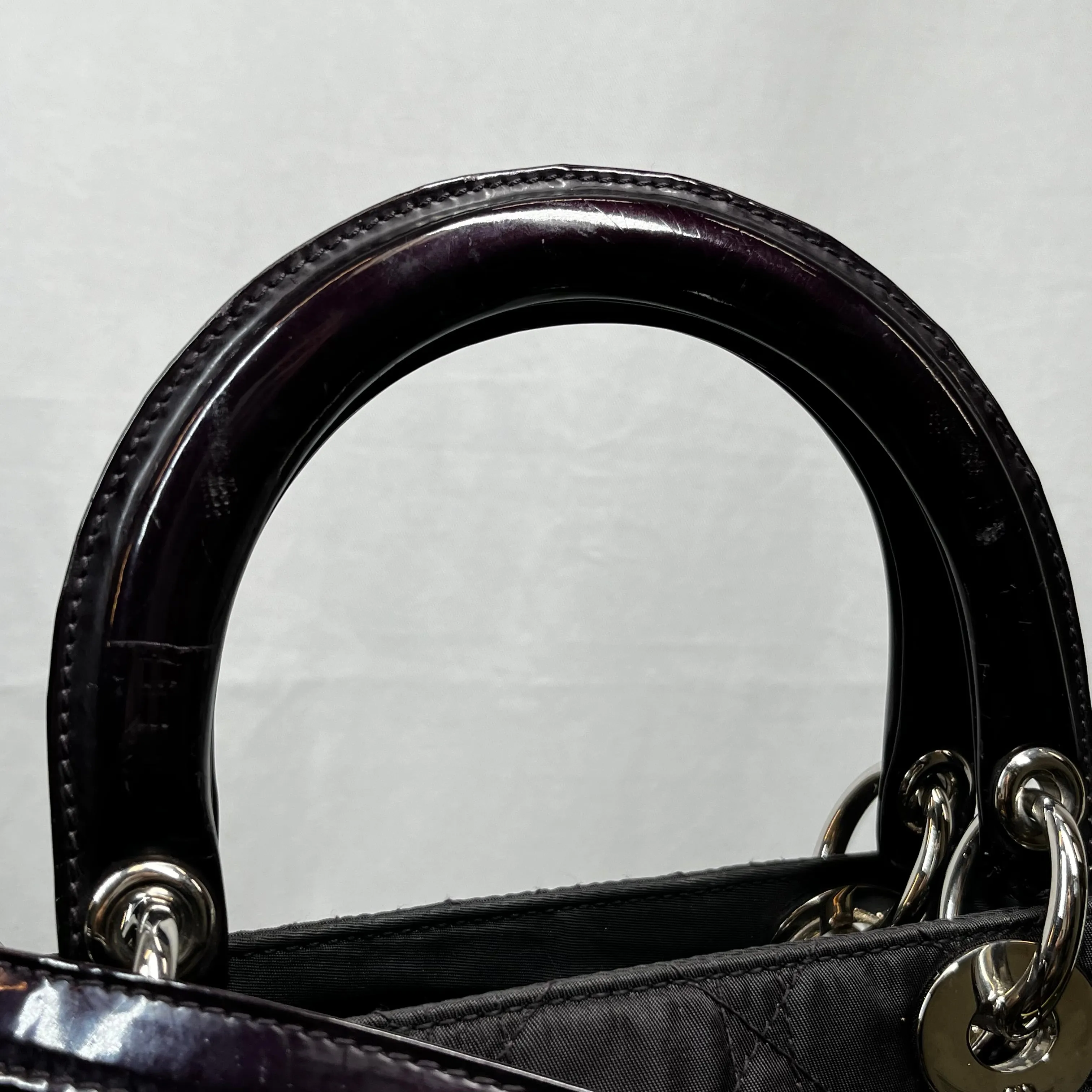 Trendy Inspired Dior Purple Nylon Cannage Lady Dior Satchel