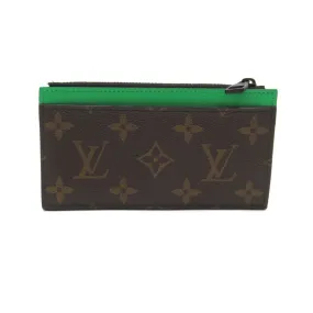 Trendy Inspired Louis Vuitton Coin Card Holder Brown Green Monogram Macassar Pvc Coated Canvas M81627