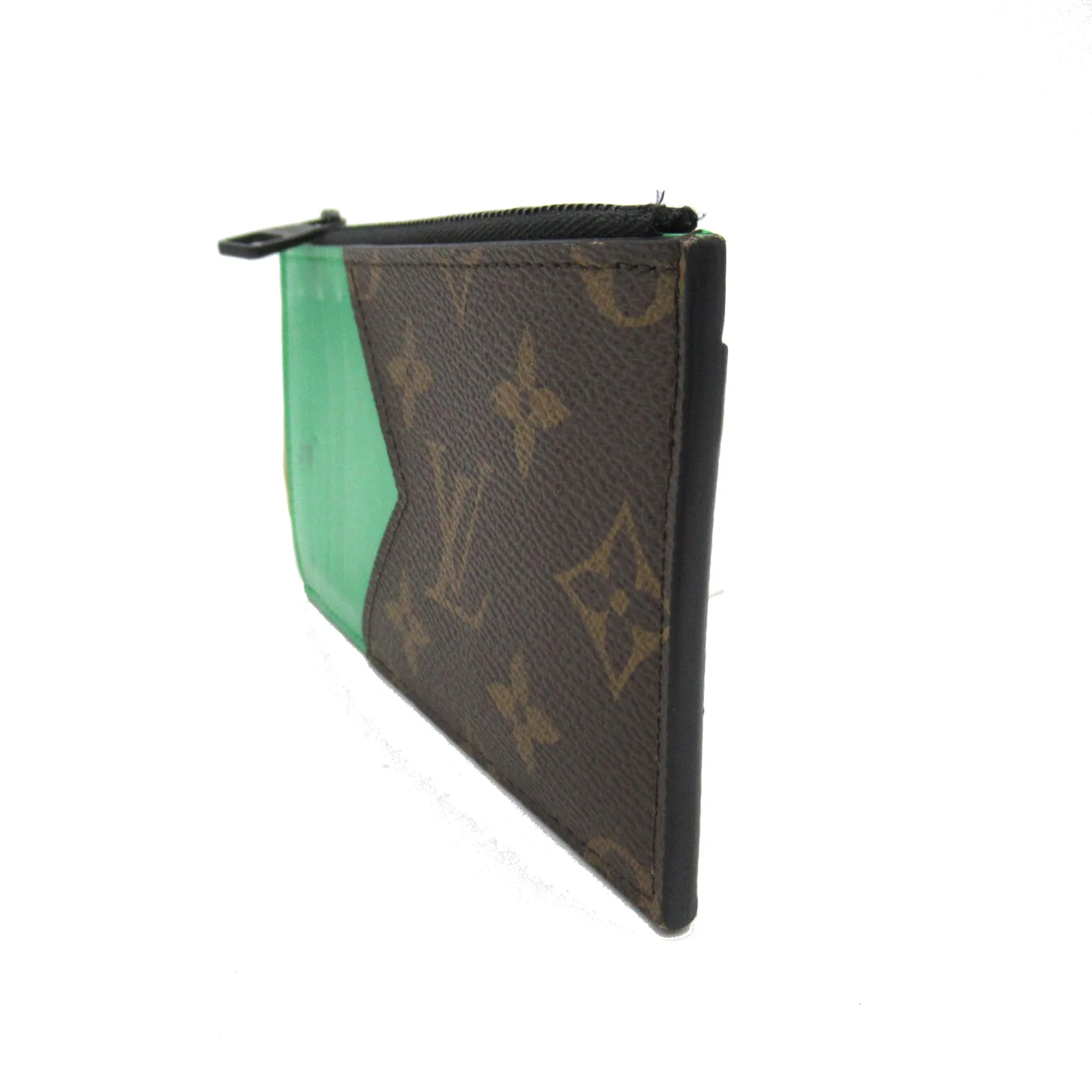 Trendy Inspired Louis Vuitton Coin Card Holder Brown Green Monogram Macassar Pvc Coated Canvas M81627