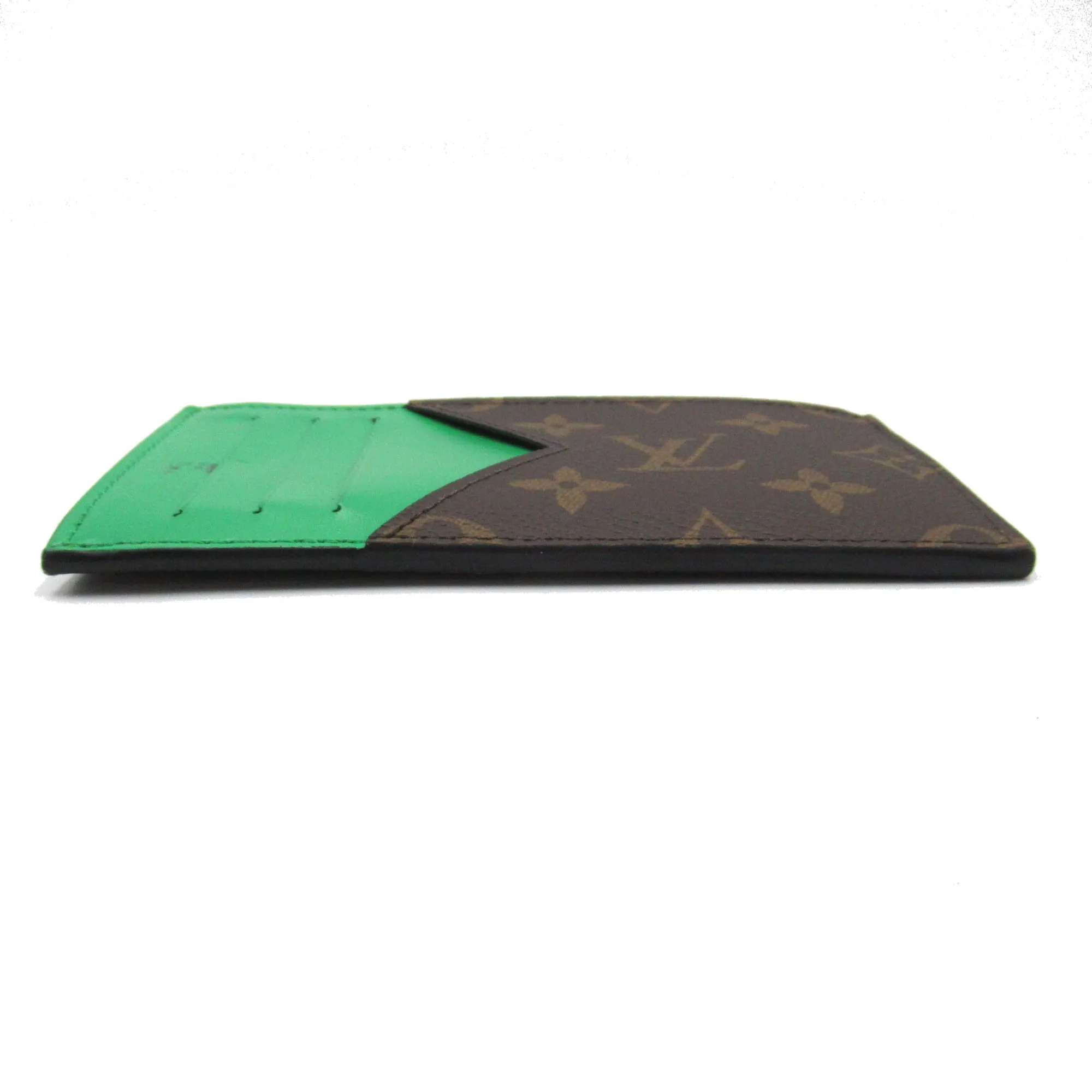 Trendy Inspired Louis Vuitton Coin Card Holder Brown Green Monogram Macassar Pvc Coated Canvas M81627