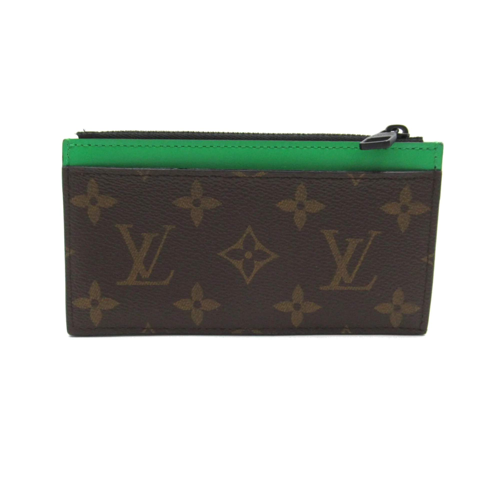 Trendy Inspired Louis Vuitton Coin Card Holder Brown Green Monogram Macassar Pvc Coated Canvas M81627