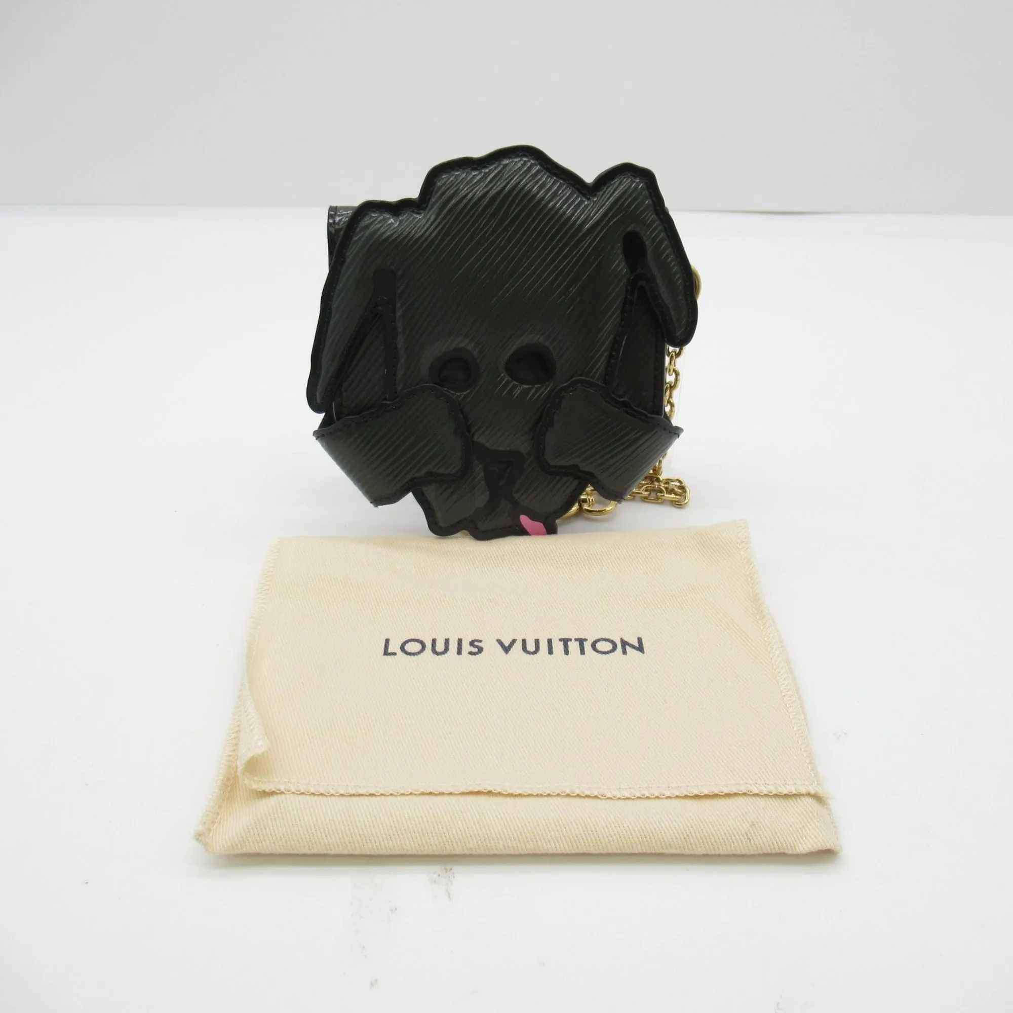 Trendy Inspired Louis Vuitton Dog Card Holder Black Black Epi Leather M63897