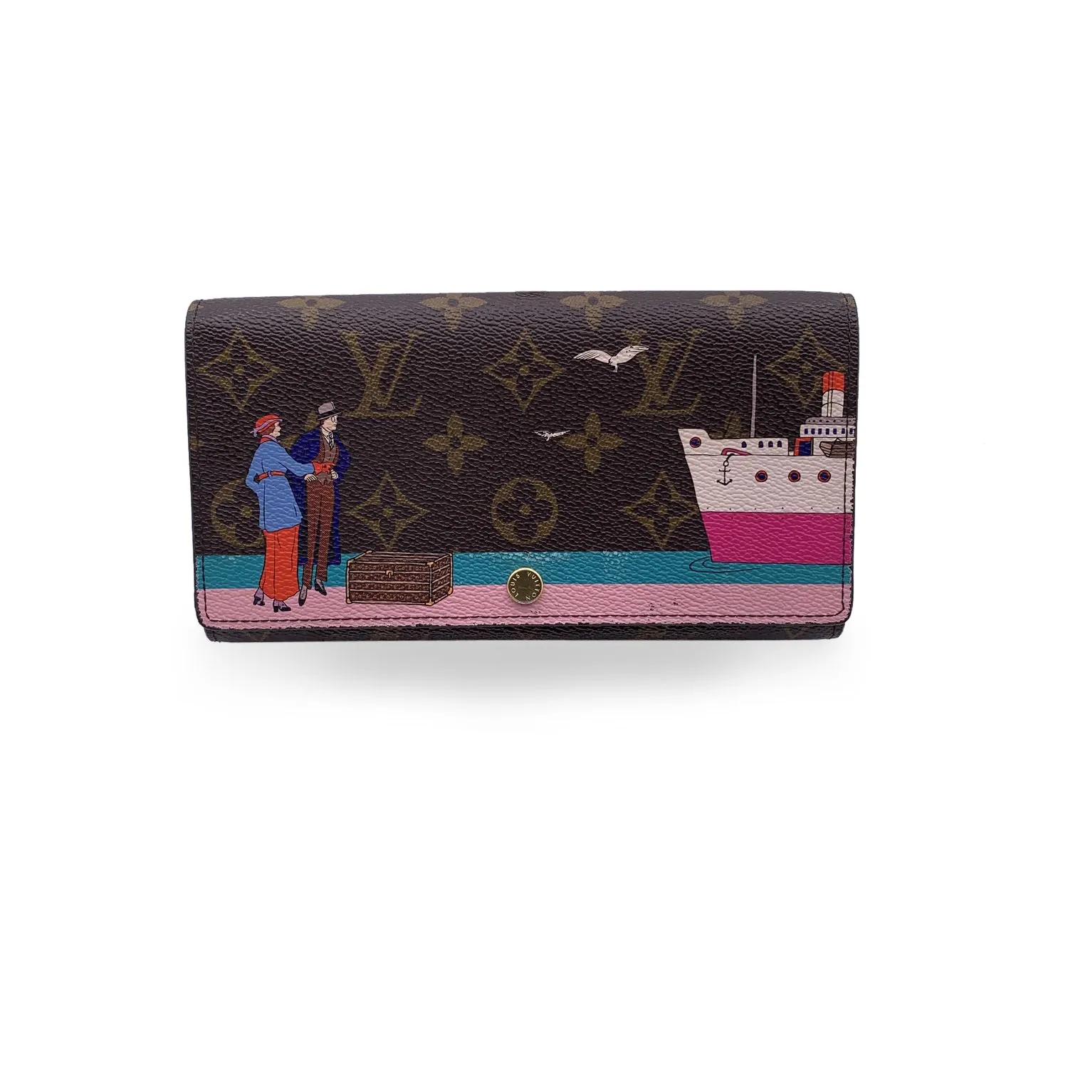 Trendy Inspired Louis Vuitton Monogram Canvas Illustre Transatlantic Sarah Wallet