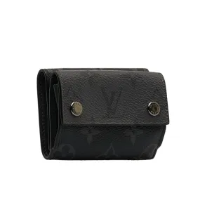 Trendy Inspired Louis Vuitton Monogram Eclipse Reverse Discovery Trifold Wallet M45417 Gray Pvc Leather Men's