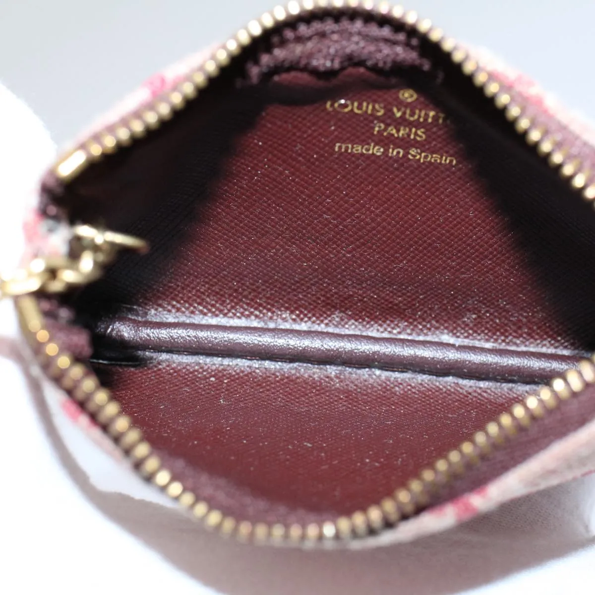 Trendy Inspired Louis Vuitton Monogram Mini Pochette Cles Coin Purse Red M92238 Lv Auth 58988