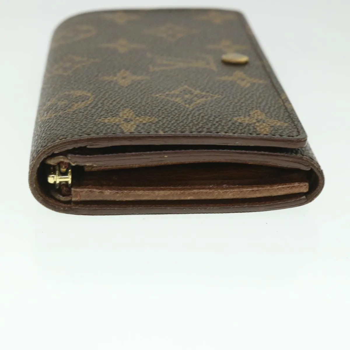 Trendy Inspired Louis Vuitton Monogram Porte Monnaie Billets Tresor Wallet M61730 Lv Auth 56113