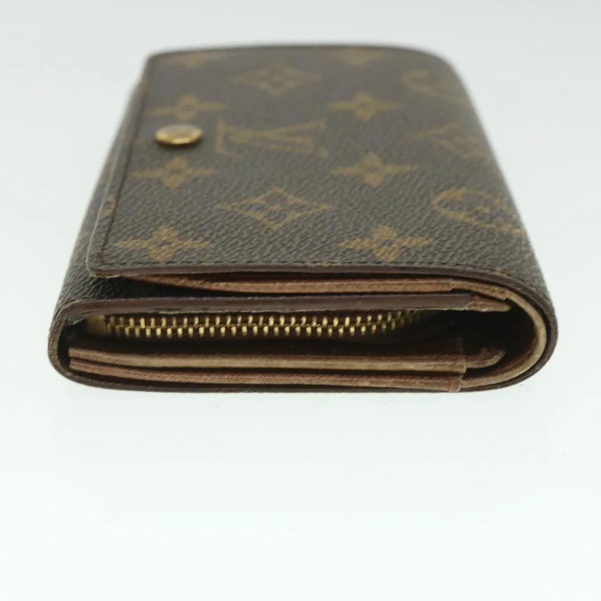 Trendy Inspired Louis Vuitton Monogram Porte Monnaie Billets Tresor Wallet M61730 Lv Auth 56113