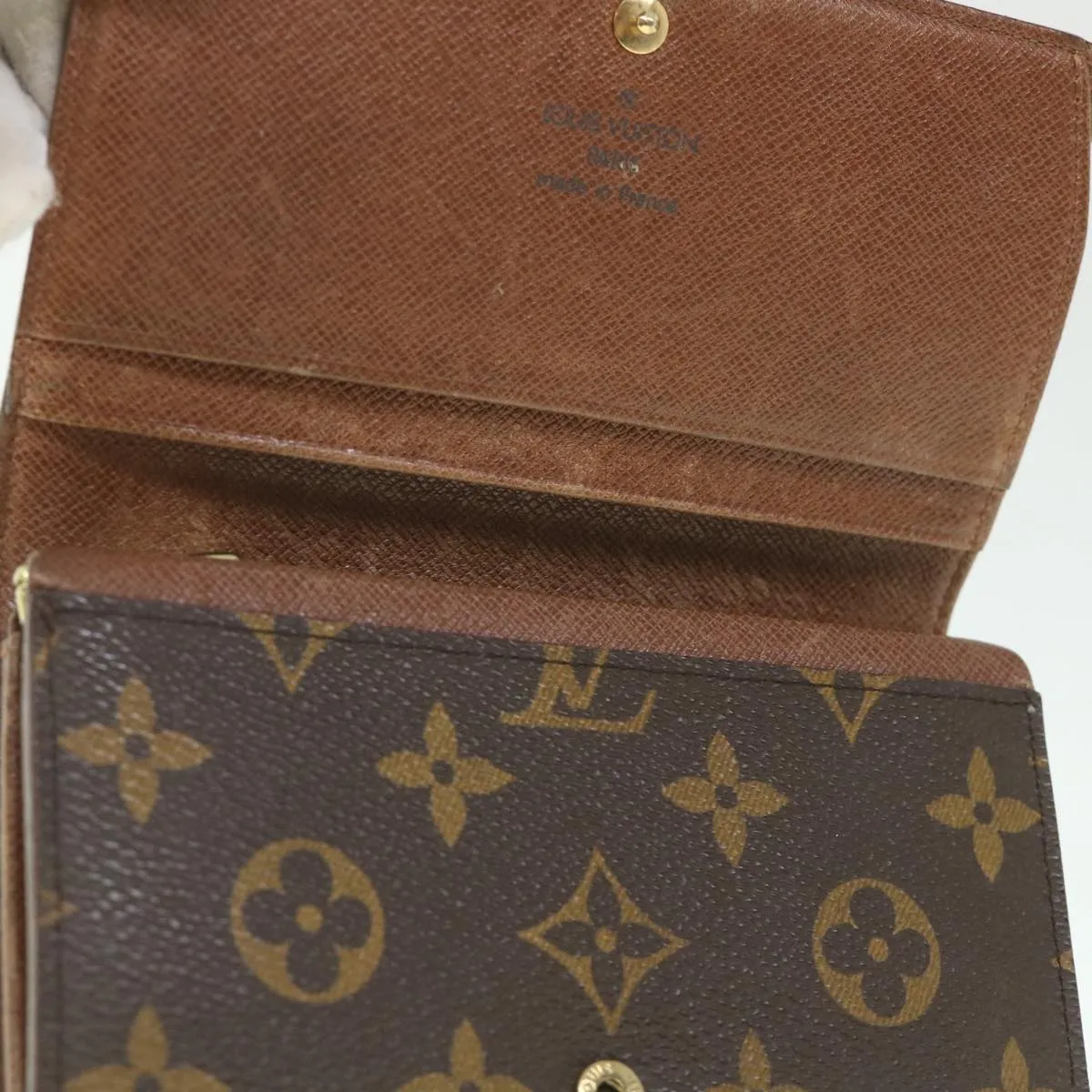 Trendy Inspired Louis Vuitton Monogram Porte Monnaie Billets Tresor Wallet M61730 Lv Auth 56113