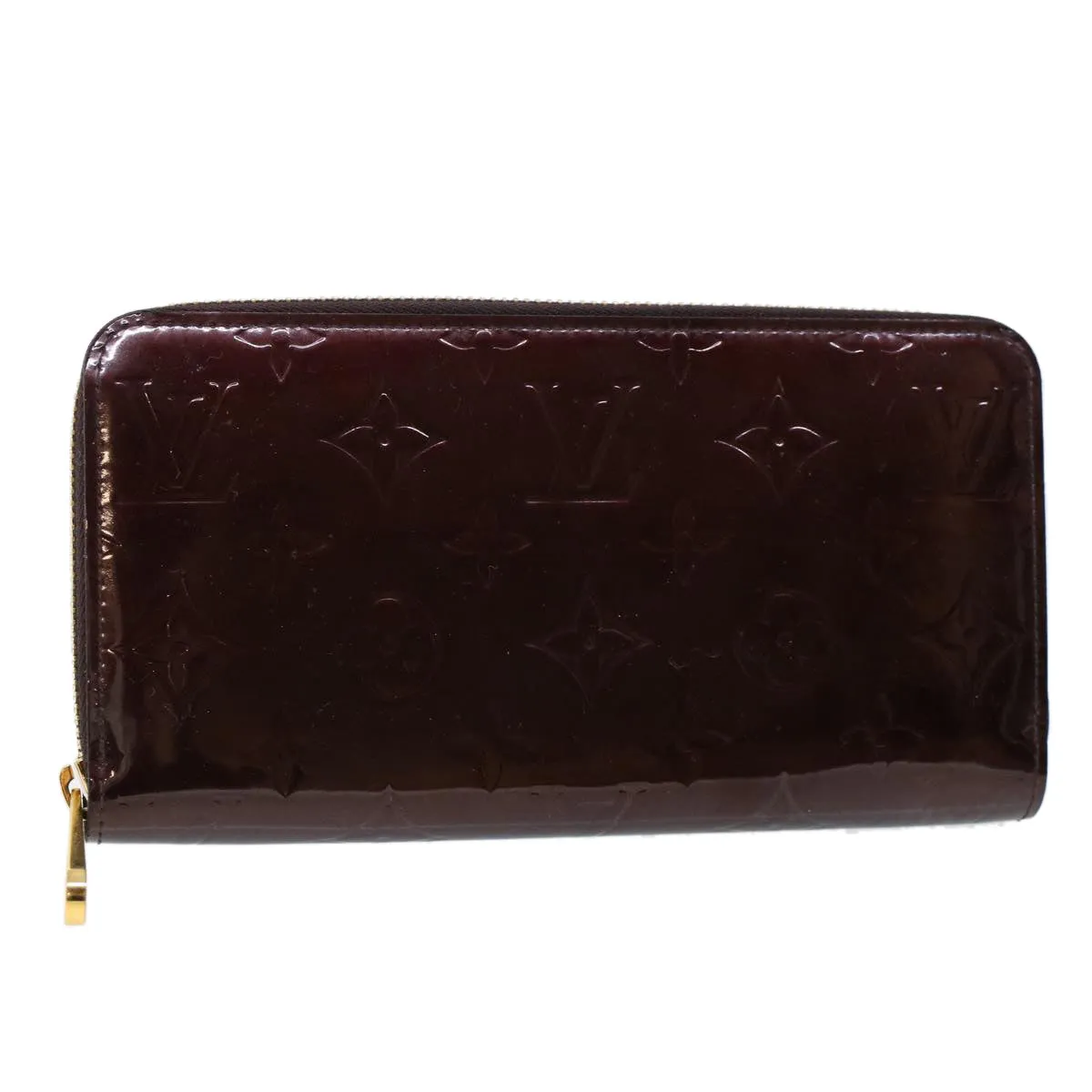 Trendy Inspired Louis Vuitton Monogram Vernis Zippy Wallet Rouge Favist M91536 Lv Auth Cl743