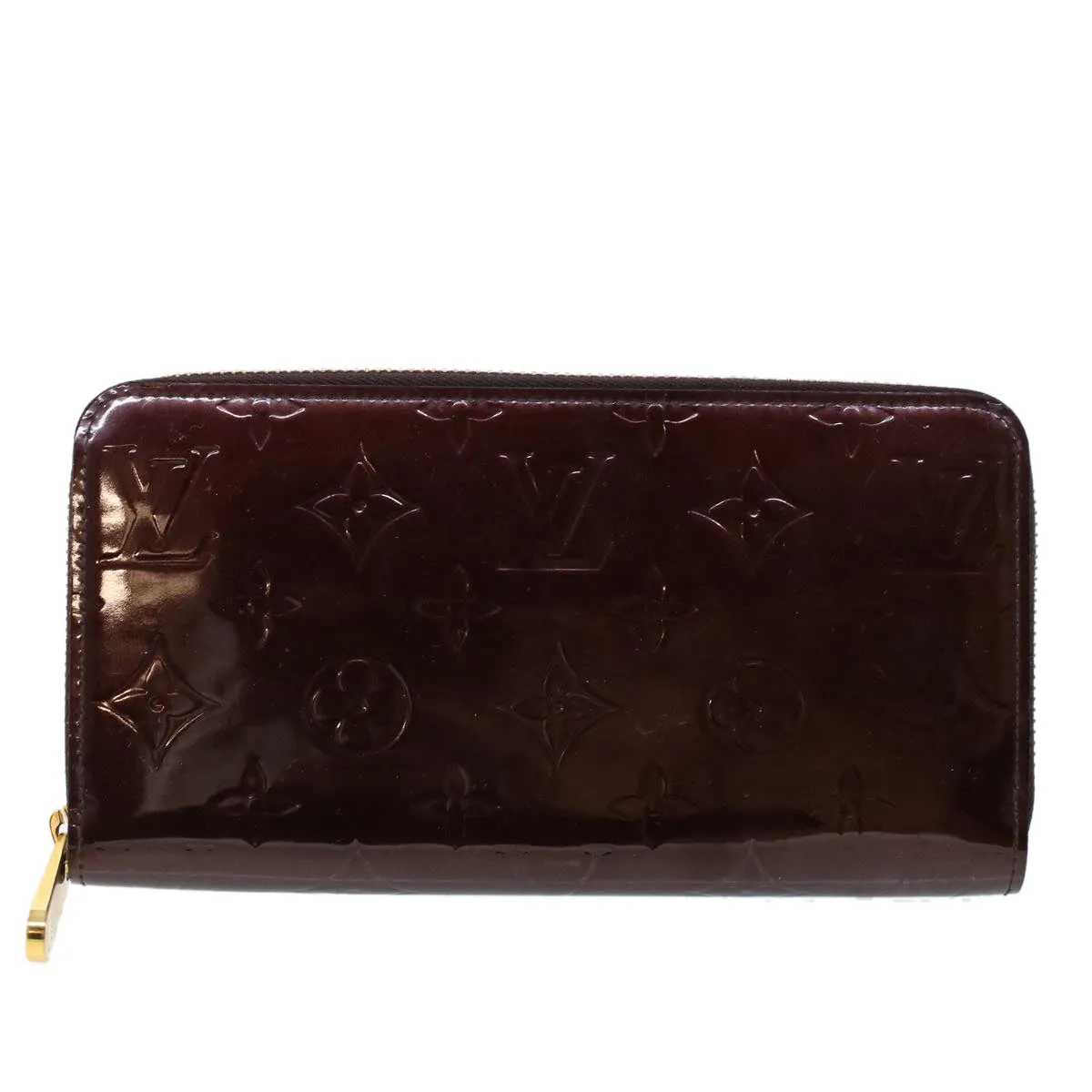 Trendy Inspired Louis Vuitton Monogram Vernis Zippy Wallet Rouge Favist M91536 Lv Auth Cl743