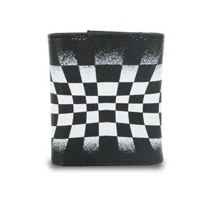 Trifold Black and White Checkerboard Bi-Fold Wallet