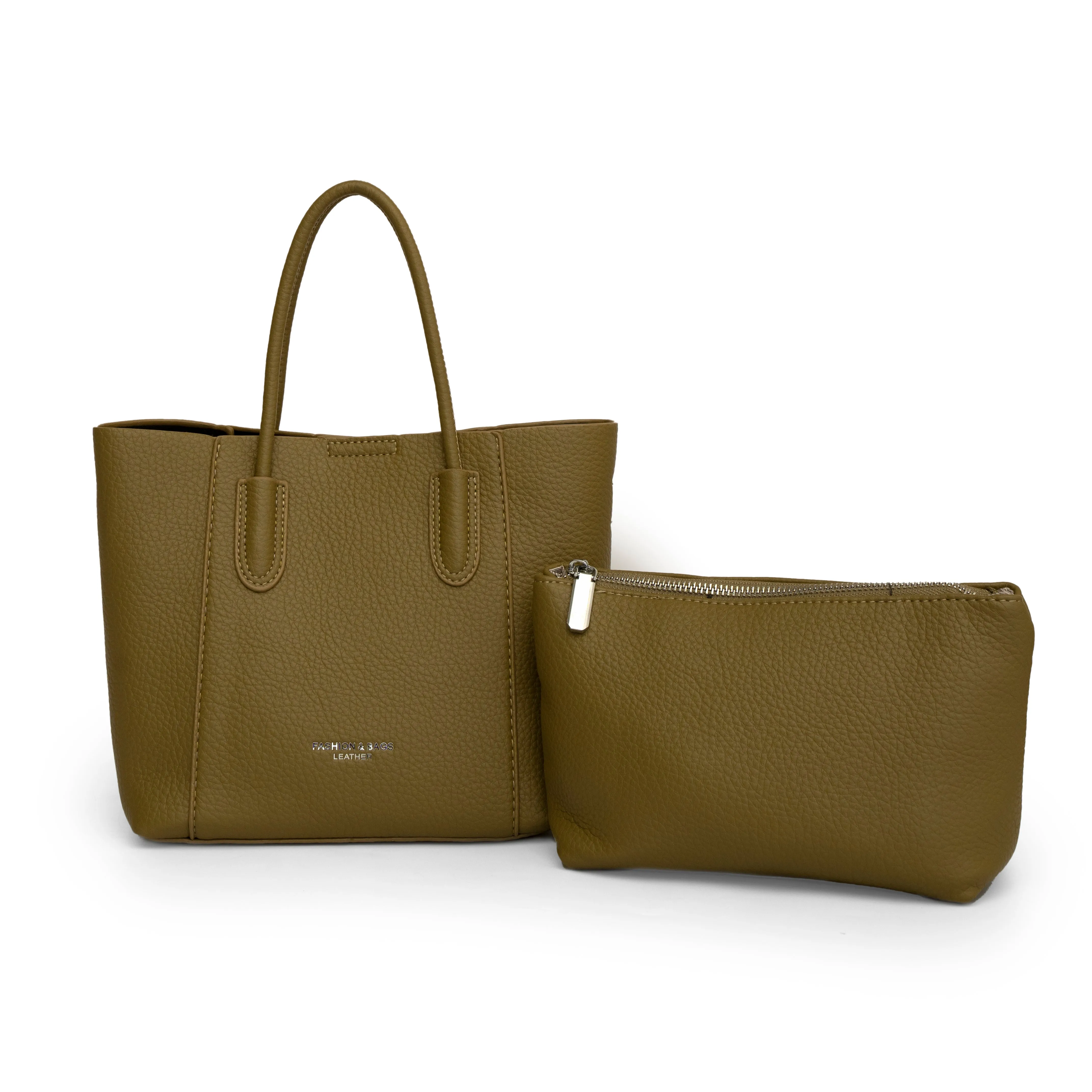 Women textured olive green shoulder cum hand bag