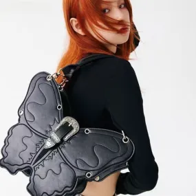 Y2K Punk Butterfly PU Leather Gothic Versatile Capacity Trend Bag